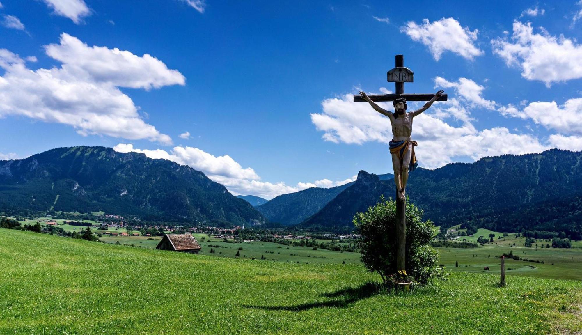 Ferienwohnung Mitteldorf Oberammergau Bagian luar foto